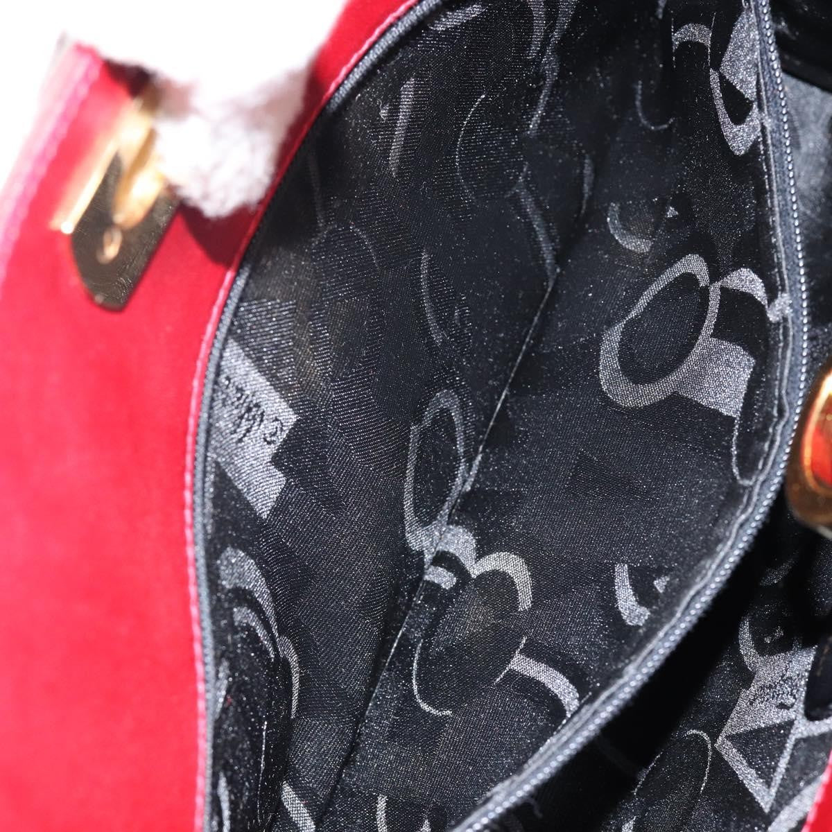 Salvatore Ferragamo Vintage Gancini Chain Shoulder Bag Leather Red Leather Bag (Pre-Owned)