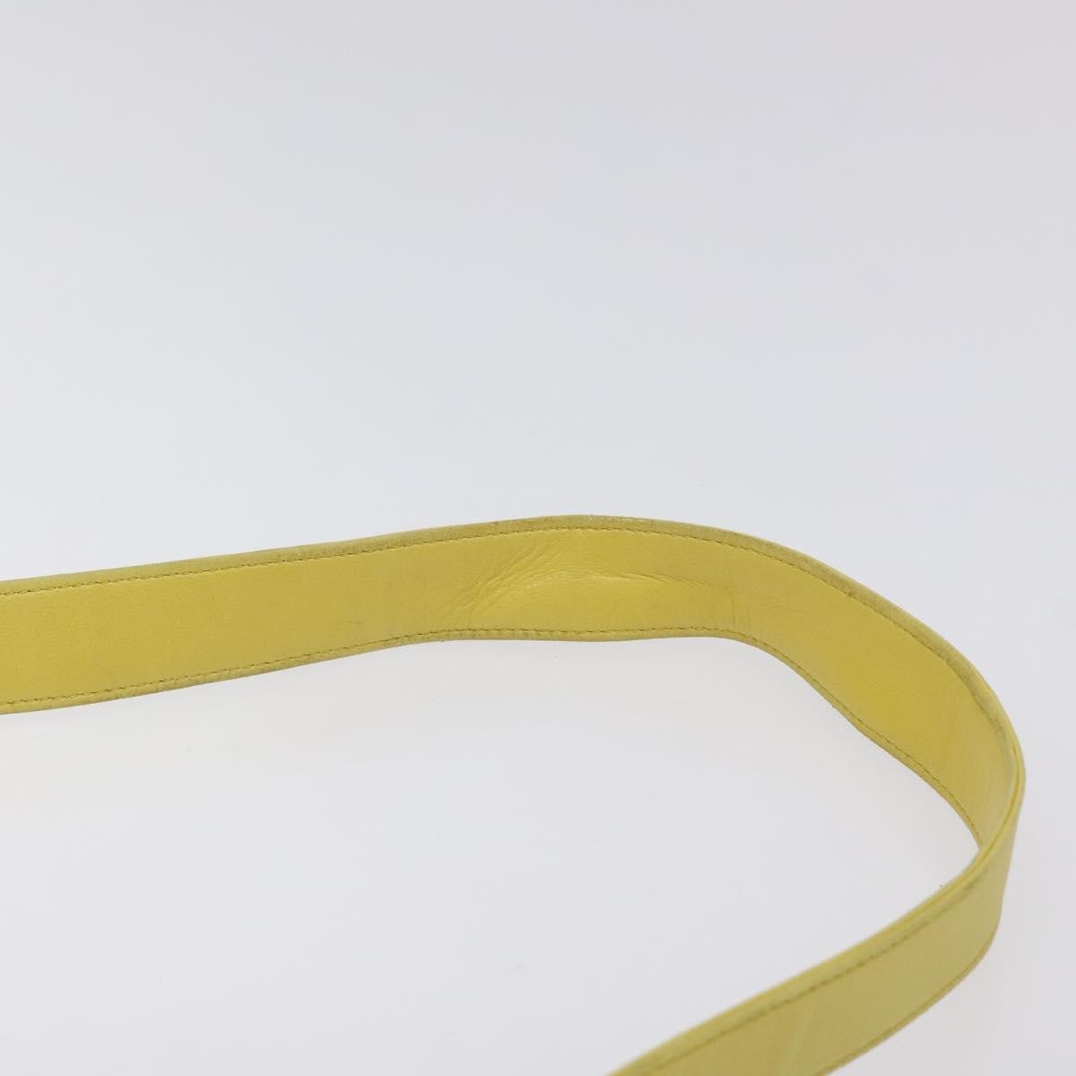 Chanel Chocolate Bar Cc Shoulder Bag Quilted Leather Yellow Leather Shoulder Bag Bag (Pre-Owned)