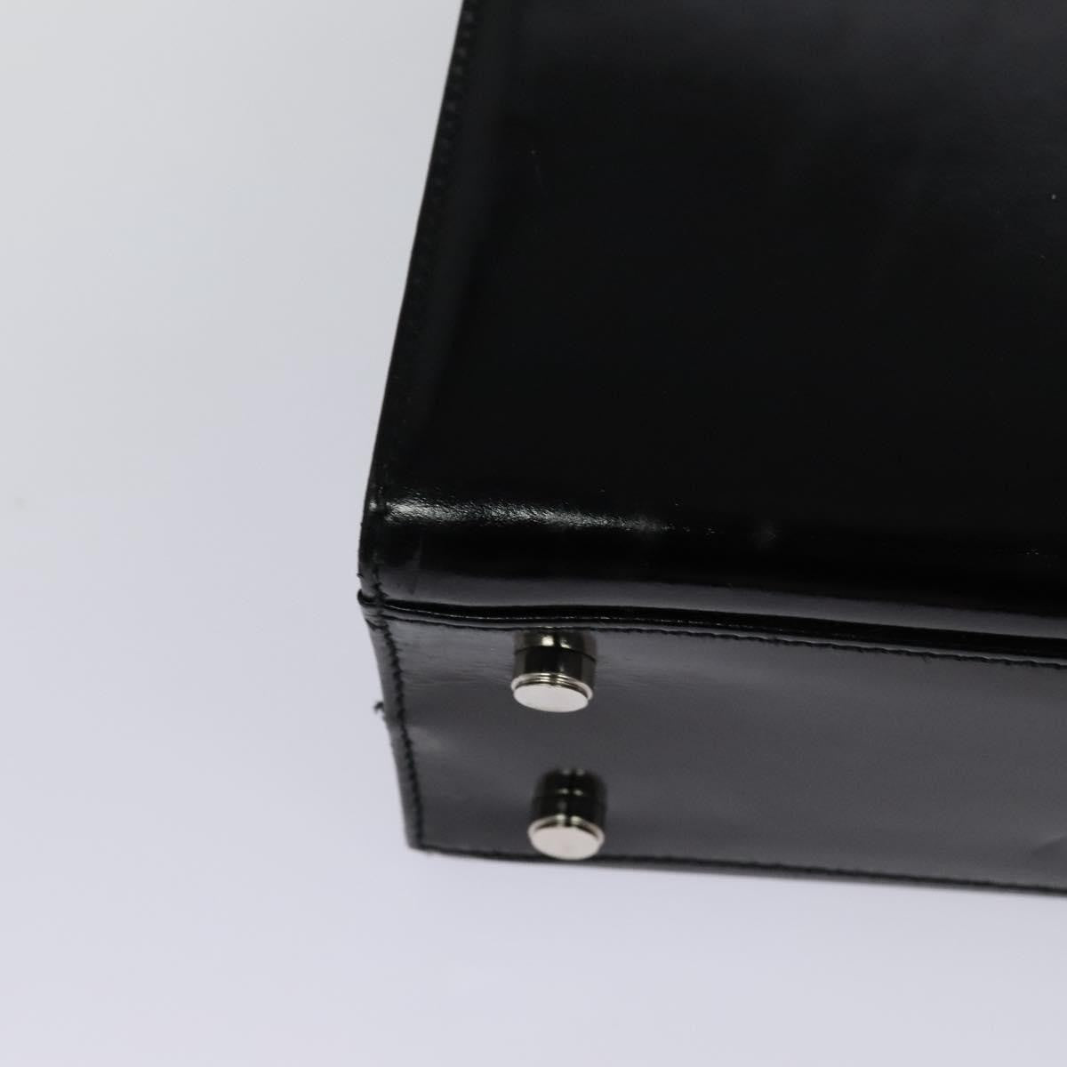 Salvatore Ferragamo Gancini Handbag Patent Leather Black Patent_Leather Handbag (Pre-Owned)