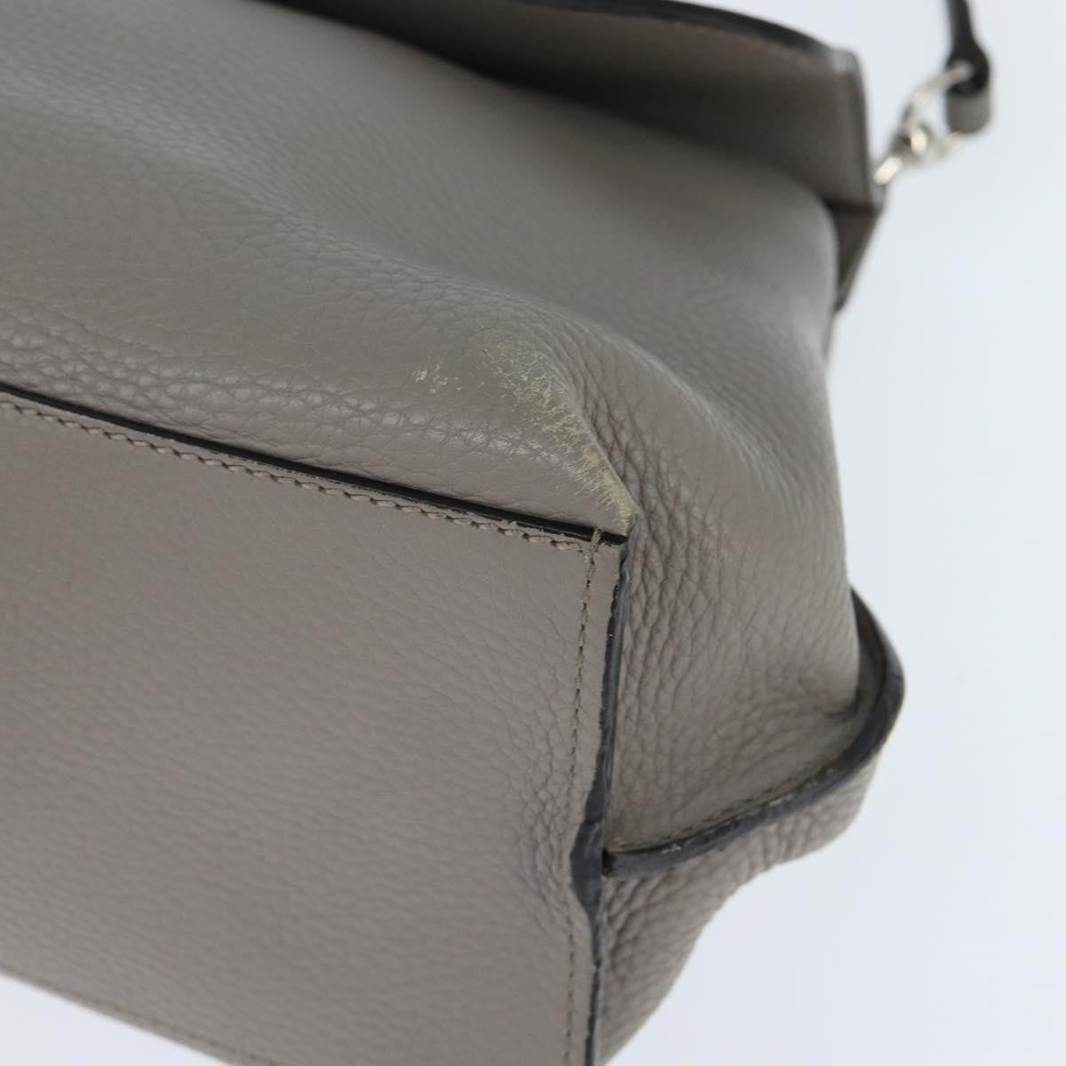 Gucci Bamboo Daily Top Handle Bag Leather Gray Leather Handbag (Pre-Owned)