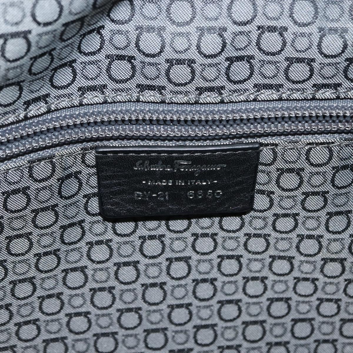 Salvatore Ferragamo Gancini Buckle Shoulder Bag Leather Black Leather Shoulder Bag Bag (Pre-Owned)
