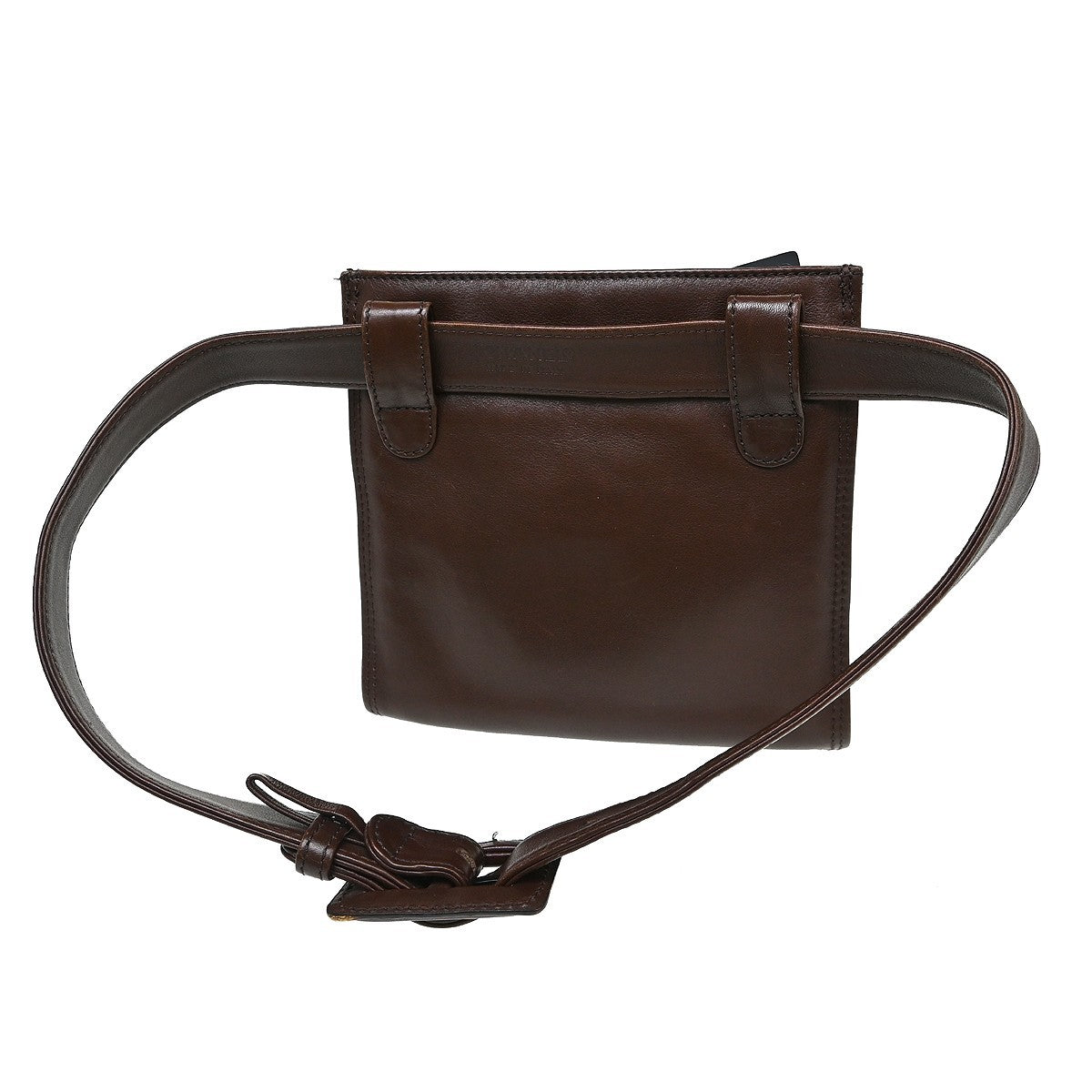 Chanel Vintage Front Pocket Waist Bag Leather Brown Leather Clutche & Pouche Bag (Pre-Owned)