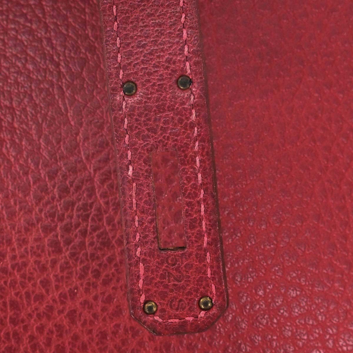Hermes Kelly Handbag Red Clemence With Gold Hardware Red Leather Handbag (Pre-Owned)