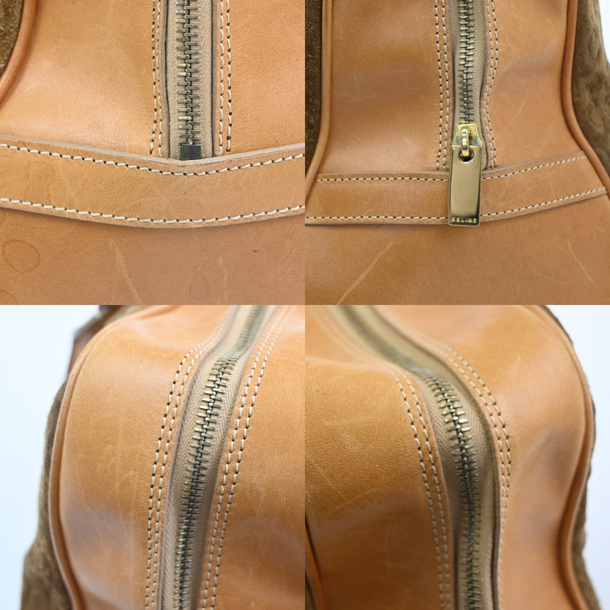Celine C Macadam Handbag Suede And Leather Brown Suede Handbag (Pre-Owned)