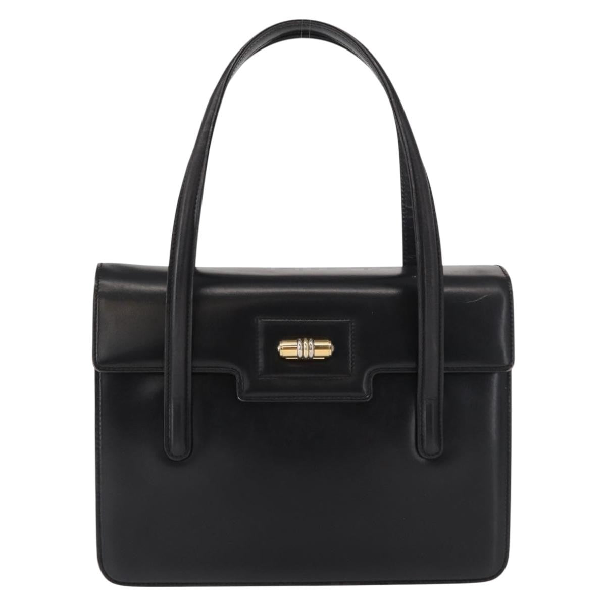 Gucci Vintage Handbag Leather Black Leather Handbag (Pre-Owned)