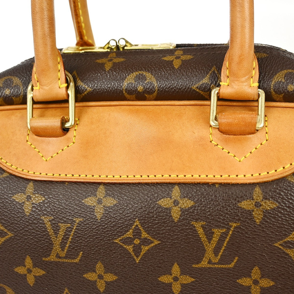 Louis Vuitton Deauville Handbag Monogram Canvas Brown Canvas Handbag (Pre-Owned)