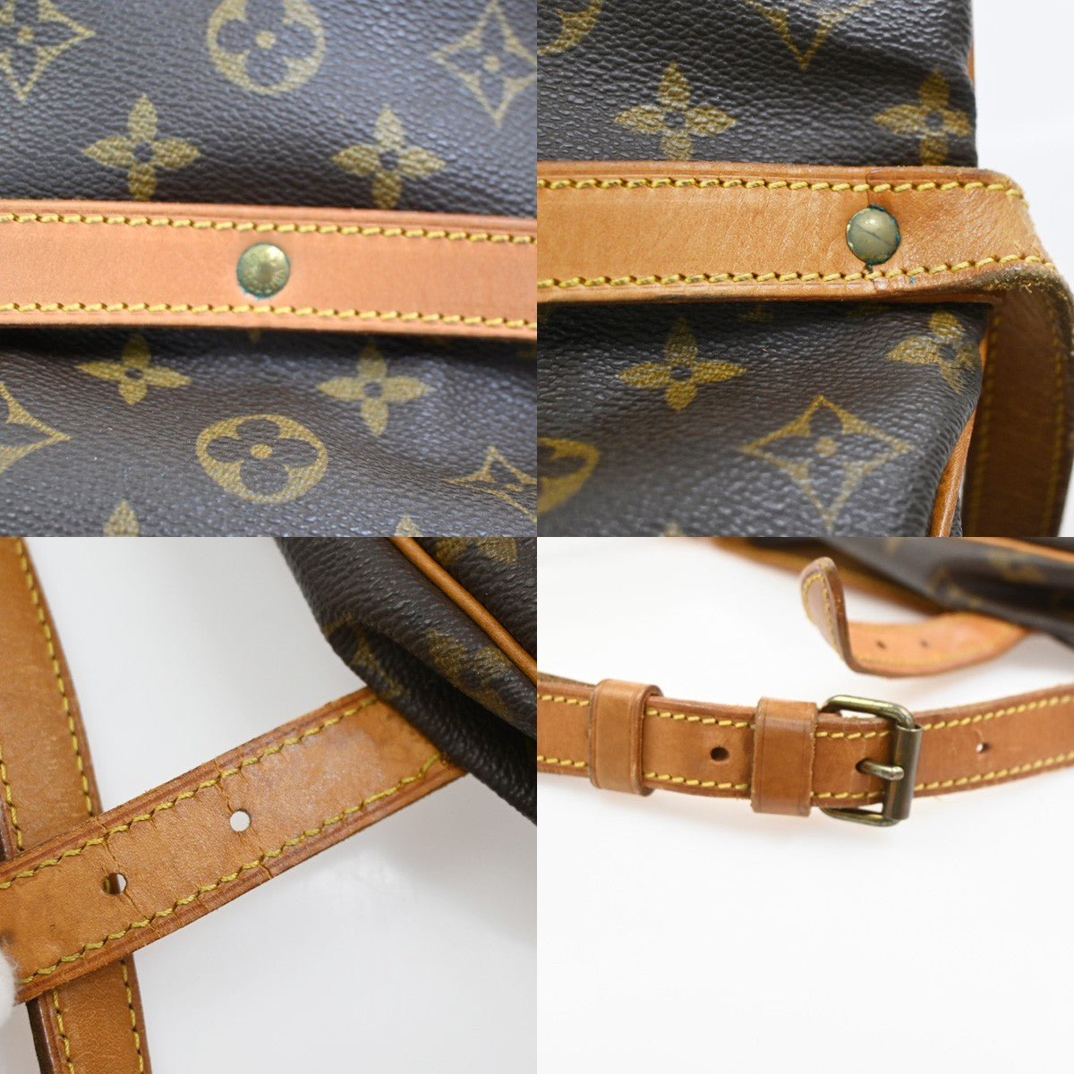Louis Vuitton Saumur Handbag Monogram Canvas Brown Canvas Shoulder Bag Bag (Pre-Owned)
