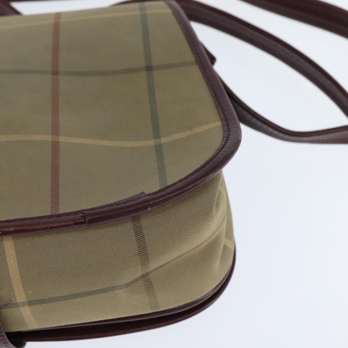Burberry Nova Check Shoulder Bag Canvas Beige Canvas Shoulder Bag Bag (Pre-Owned)