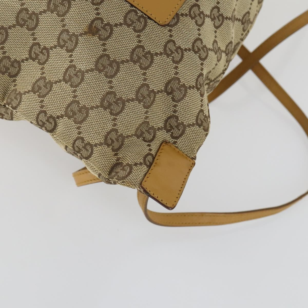 Gucci Drawstring Backpack Gg Canvas Beige Canvas Backpack Bag (Pre-Owned)