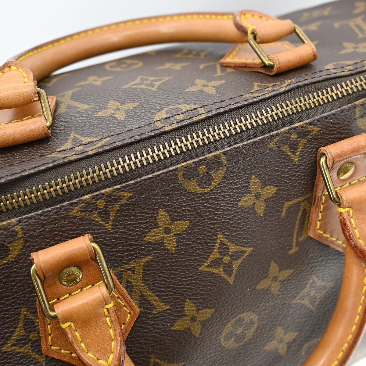 Louis Vuitton Speedy Handbag Monogram Canvas Brown Canvas Handbag (Pre-Owned)