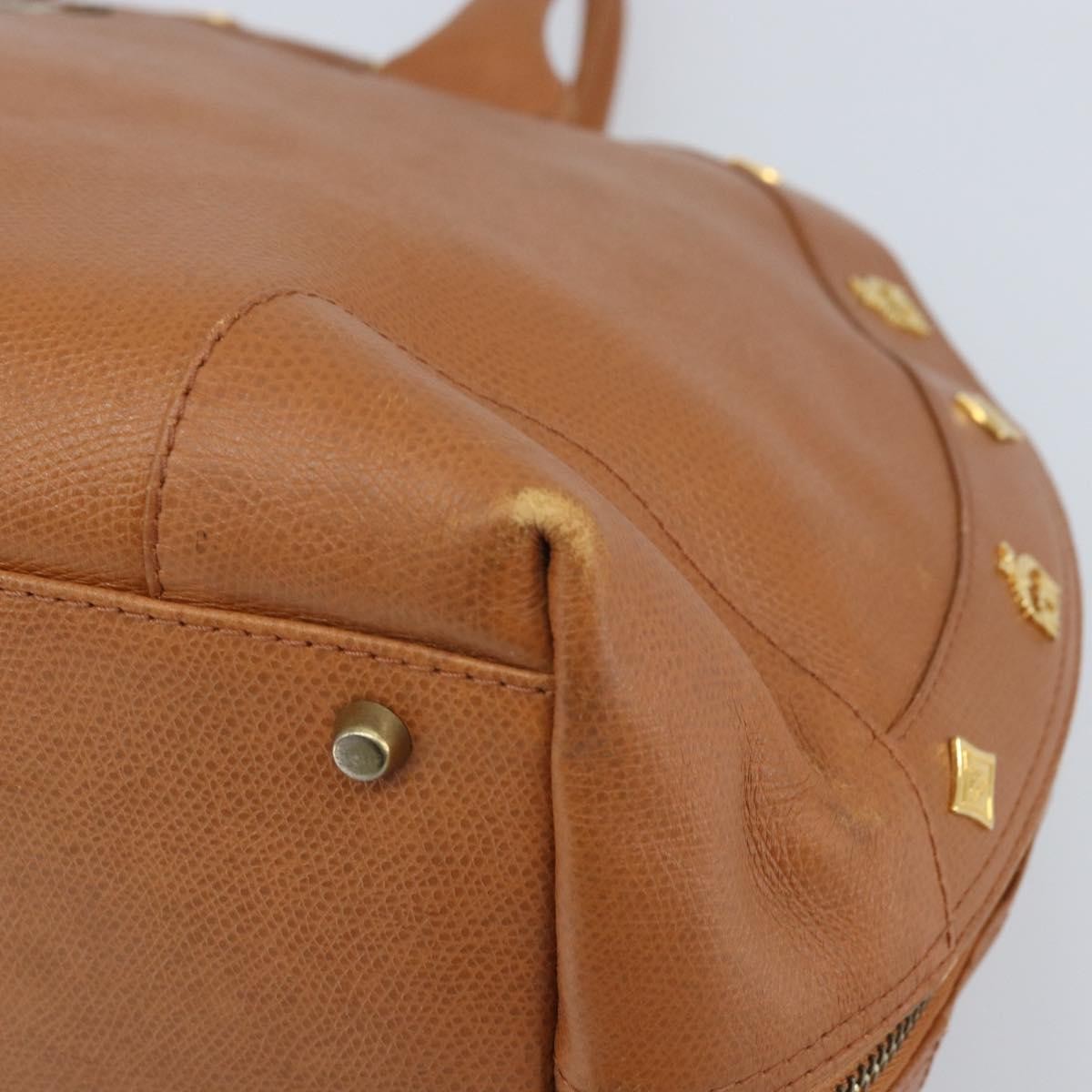 MCM Vintage Handbag Leather Brown Leather Handbag (Pre-Owned)