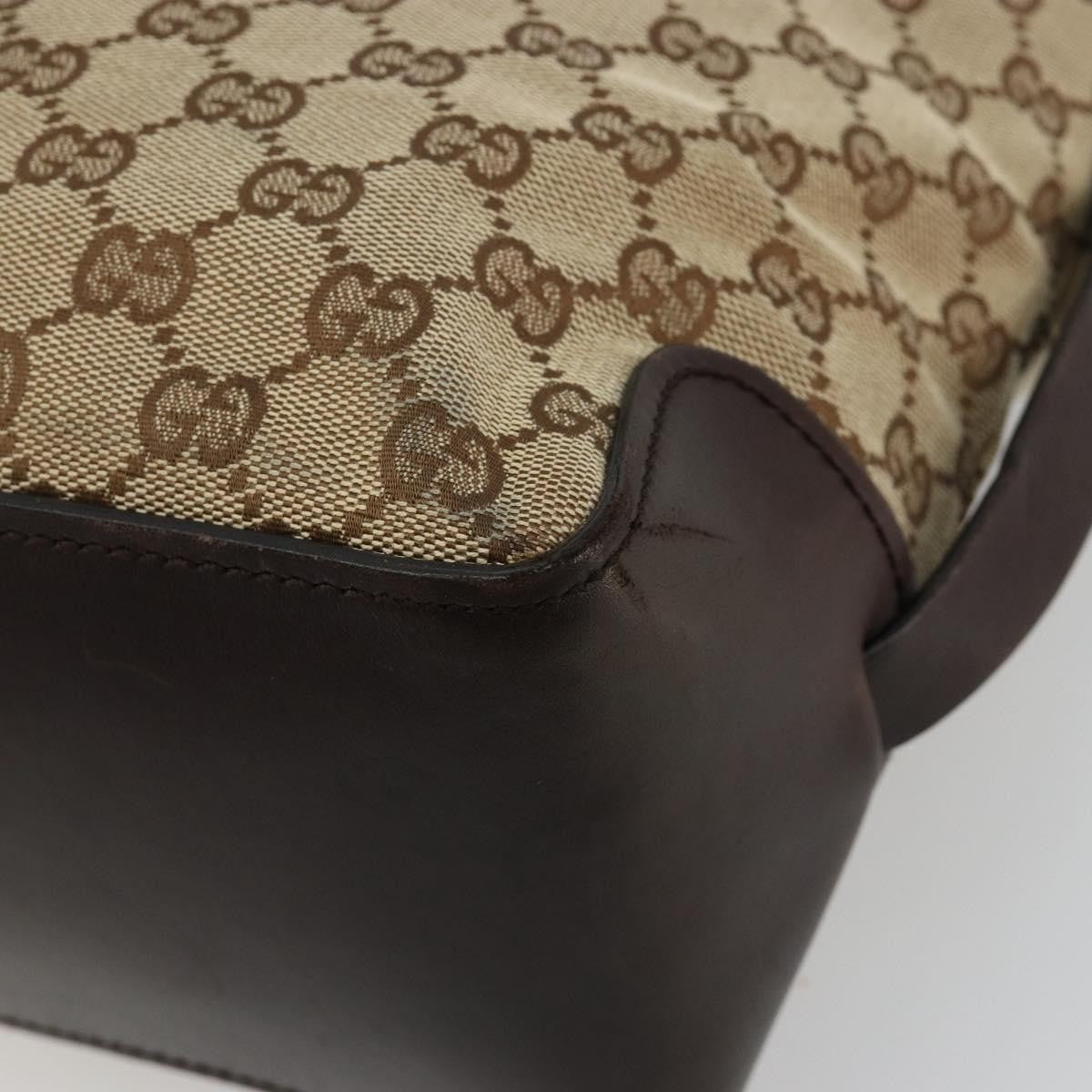 Gucci Belted Bucket Tote Gg Canvas With Leather Beige Canvas Tote Bag Bag (Pre-Owned)