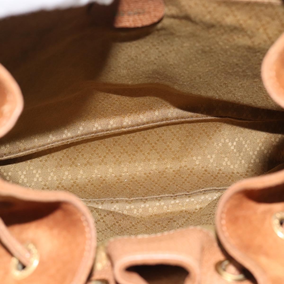Gucci Vintage Bamboo Backpack Suede Brown Suede Backpack Bag (Pre-Owned)