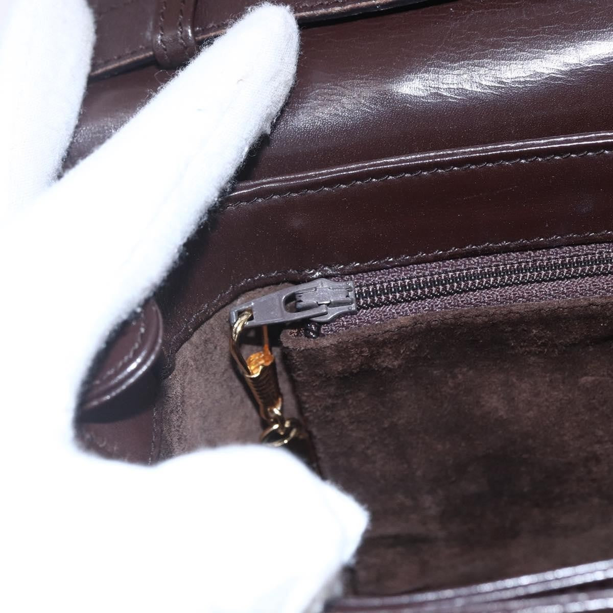 Gucci Vintage Shoulder Bag Leather Brown Leather Shoulder Bag Bag (Pre-Owned)