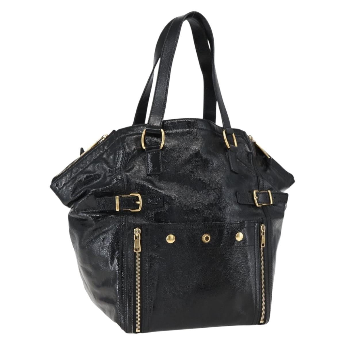 Saint Laurent Downtown Handbag Patent Black Patent_Leather Tote Bag Bag (Pre-Owned)
