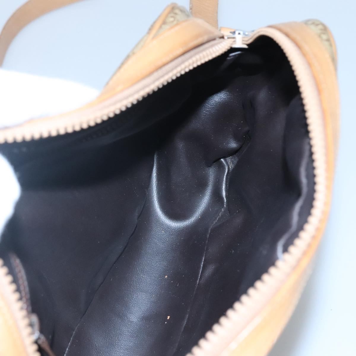 Celine Vintage Macadam Shoulder Bag Canvas And Leather Beige Canvas Shoulder Bag Bag (Pre-Owned)