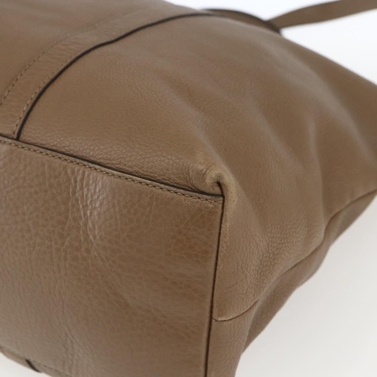 Gucci Vintage Tote Leather Brown Leather Tote Bag Bag (Pre-Owned)