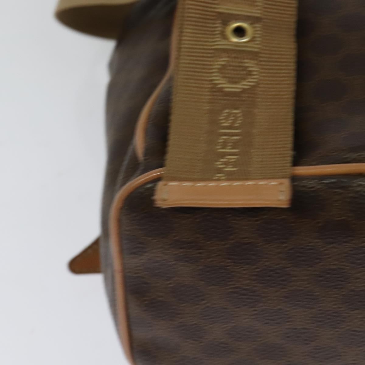 Celine Vintage Macadam Backpack Canvas And Leather Brown Canvas Backpack Bag (Pre-Owned)