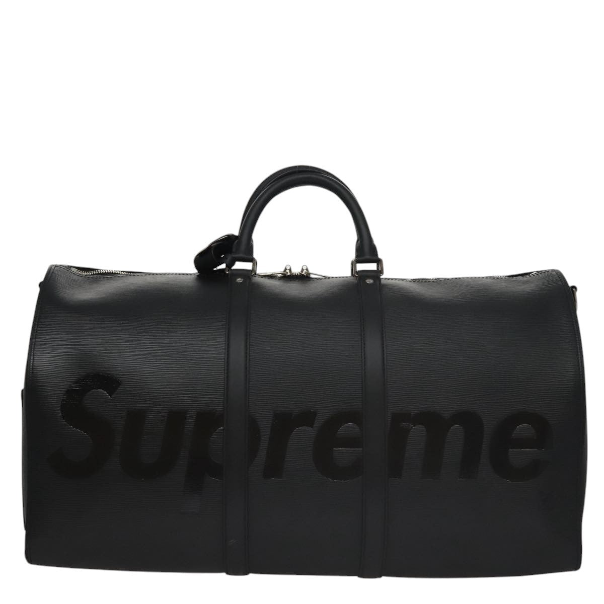 Louis Vuitton Keepall Bandouliere Bag Limited Edition Supreme Epi Leather Black Leather Bag (Pre-Owned)