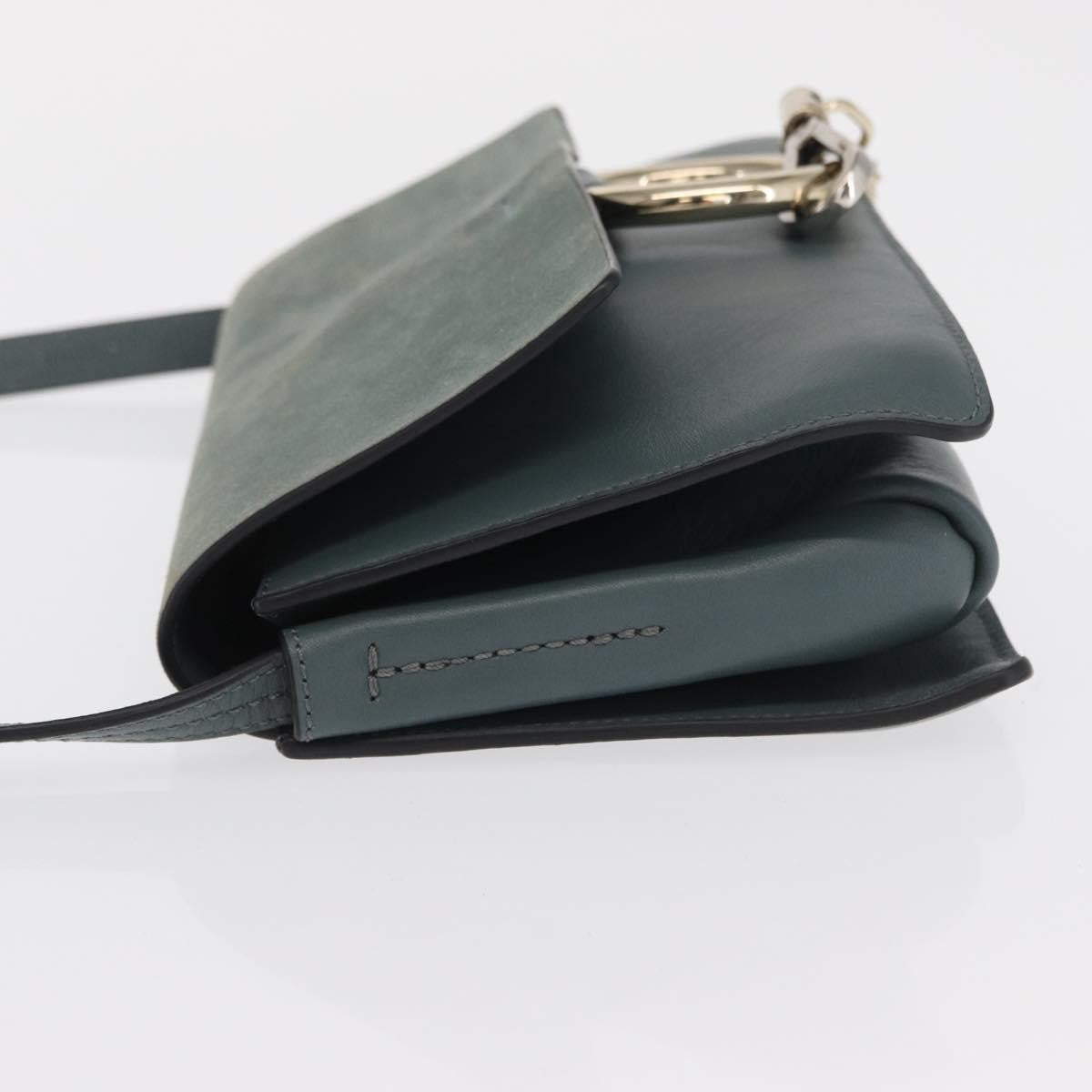 Chloe Faye Shoulder Bag Leather And Suede Green Leather Shoulder Bag Bag (Pre-Owned)