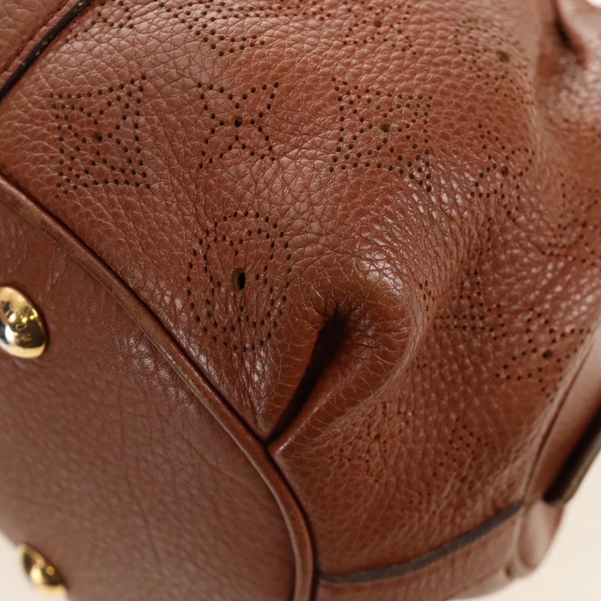 Louis Vuitton Lunar Handbag Mahina Leather Brown Leather Shoulder Bag Bag (Pre-Owned)