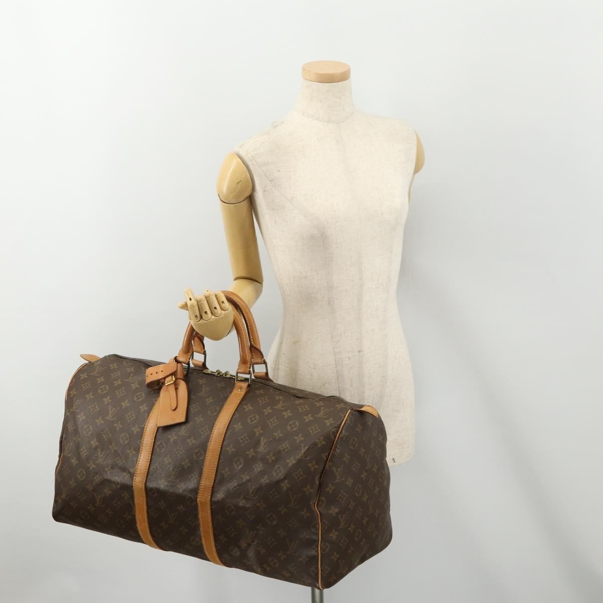 Louis Vuitton Keepall Bag Monogram Canvas Brown Canvas Travel Bag Bag (Pre-Owned)