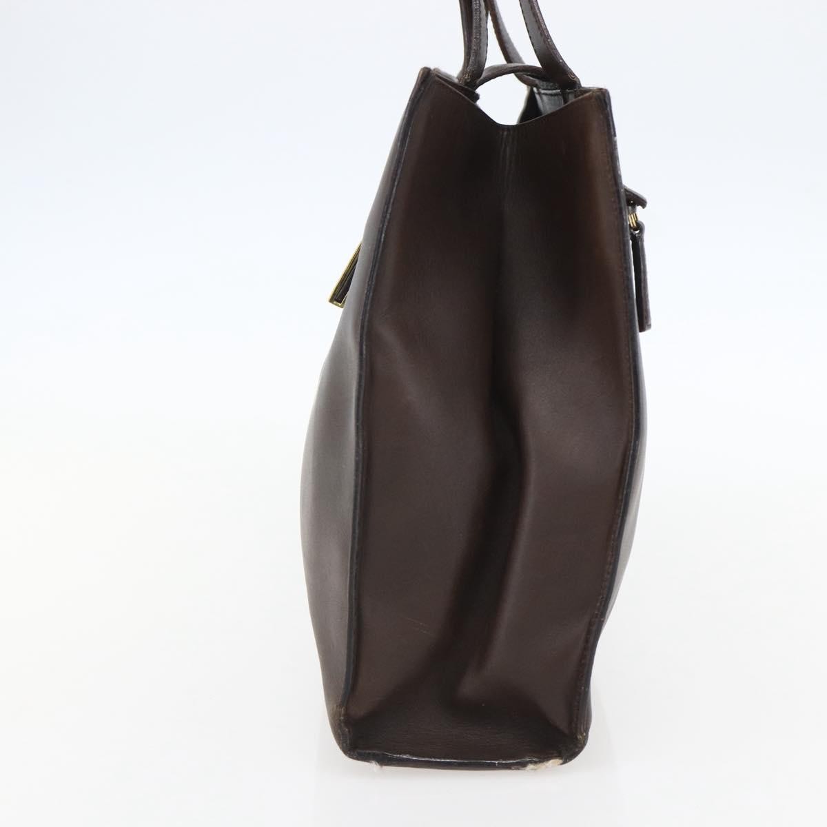 Gucci Vintage Handbag Leather Brown Leather Handbag (Pre-Owned)