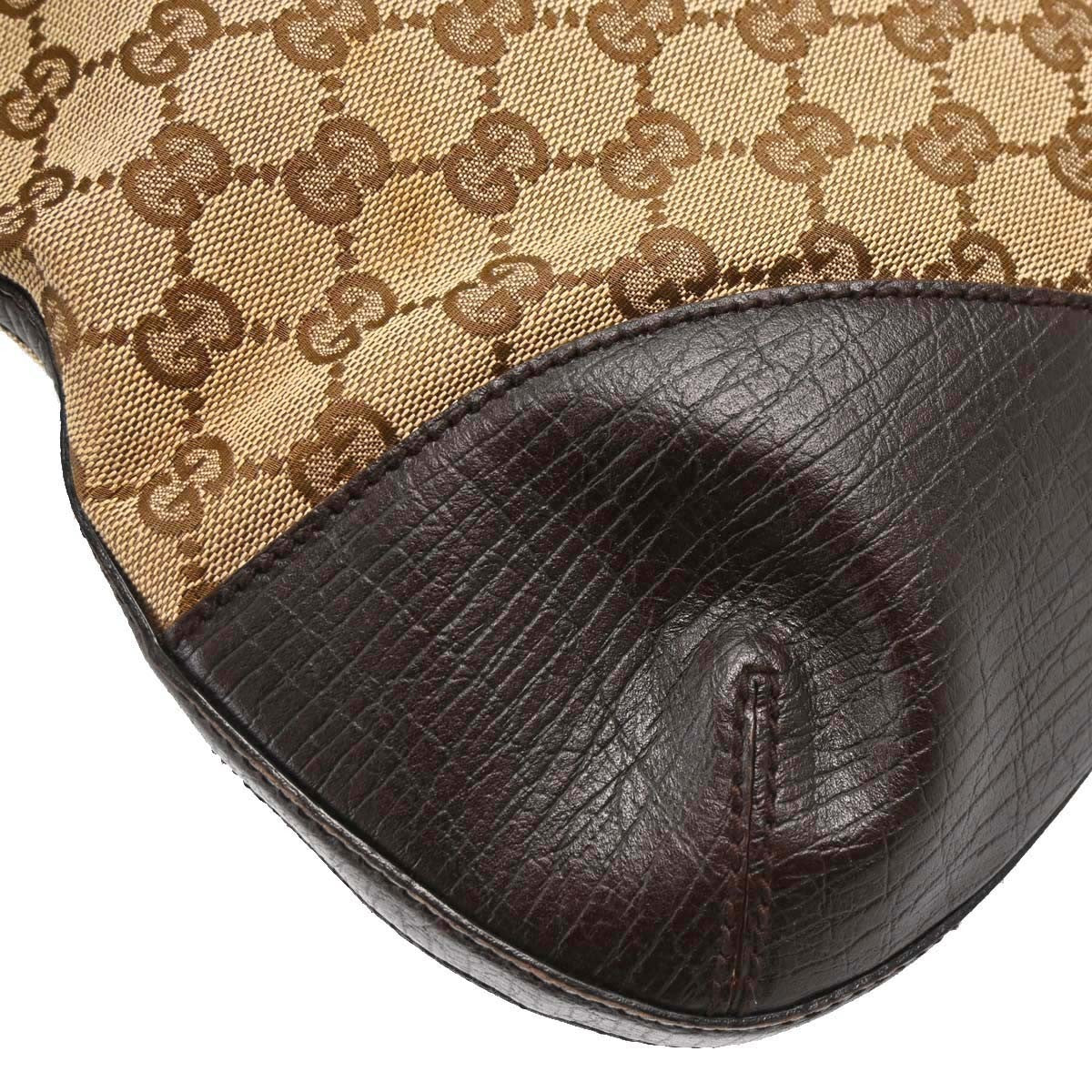 Gucci Vintage Horsebit Shoulder Bag Canvas Brown Canvas Shoulder Bag Bag (Pre-Owned)