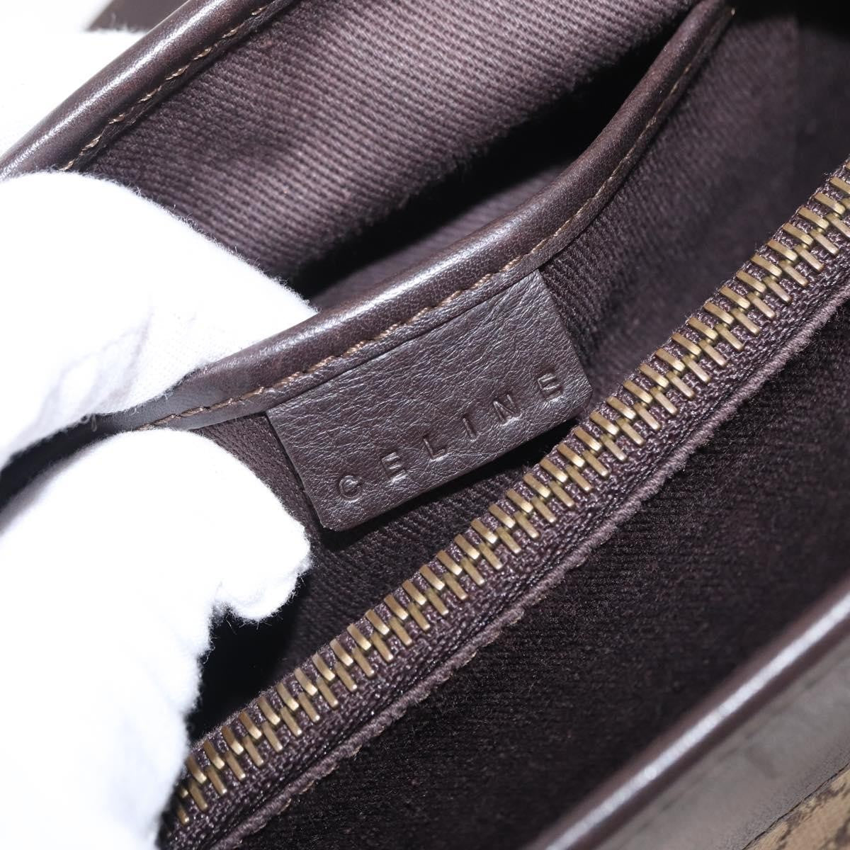 Celine Vintage Macadam Handbag Canvas Beige Canvas Handbag (Pre-Owned)