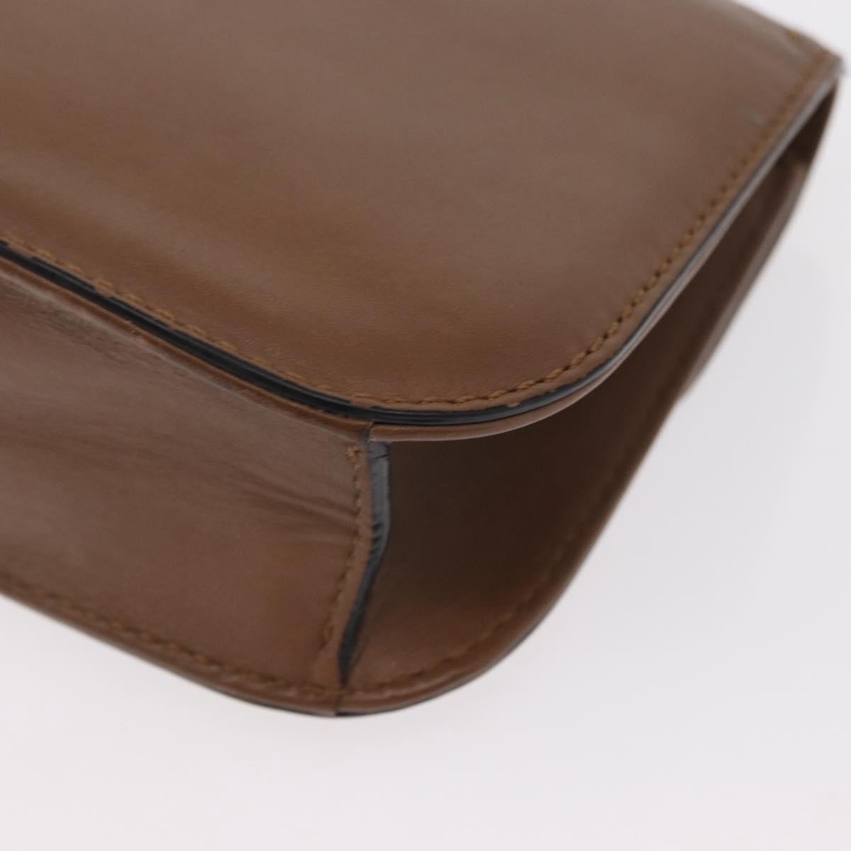 Valentino Garavani Rolling Rockstud Glam Lock Shoulder Bag Leather Brown Leather Shoulder Bag Bag (Pre-Owned)