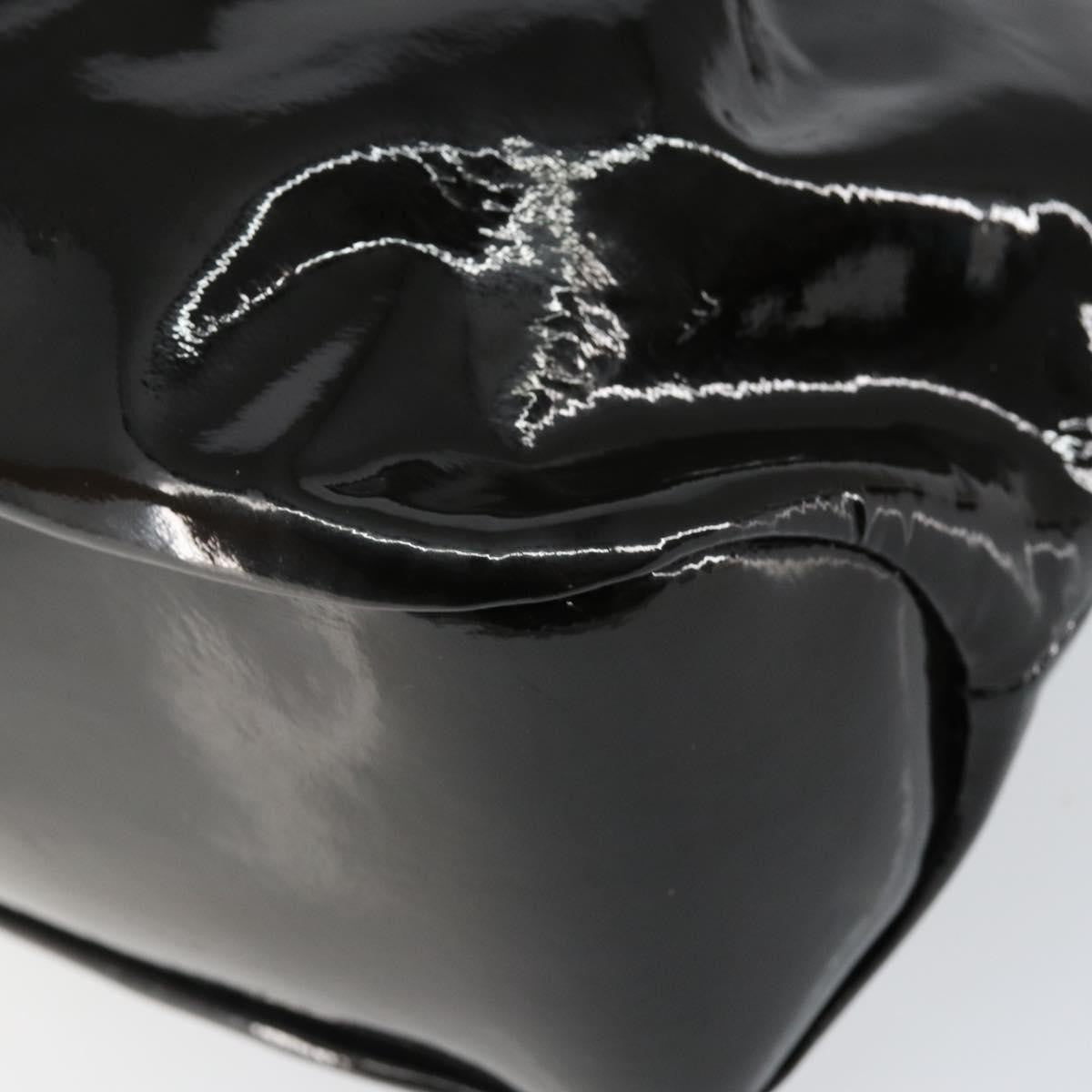 Salvatore Ferragamo Vintage Tote Bag Patent Leather Black Patent_Leather Tote Bag Bag (Pre-Owned)
