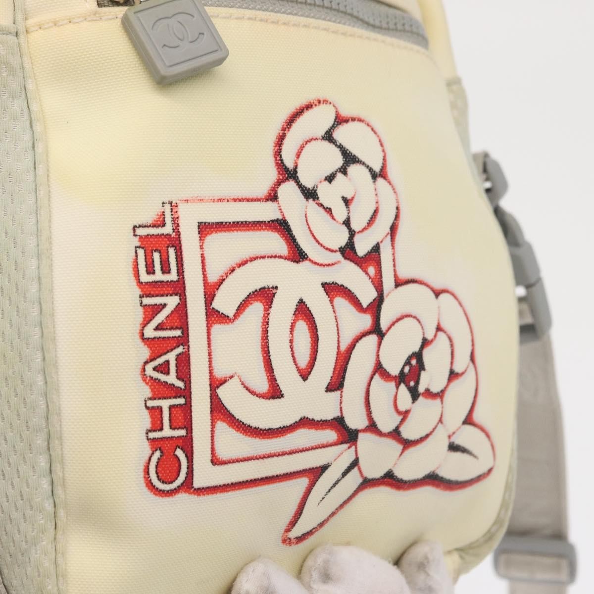 Chanel Sport Line Camera Crossbody Bag Nylon White Nylon Shoulder Bag Bag (Pre-Owned)