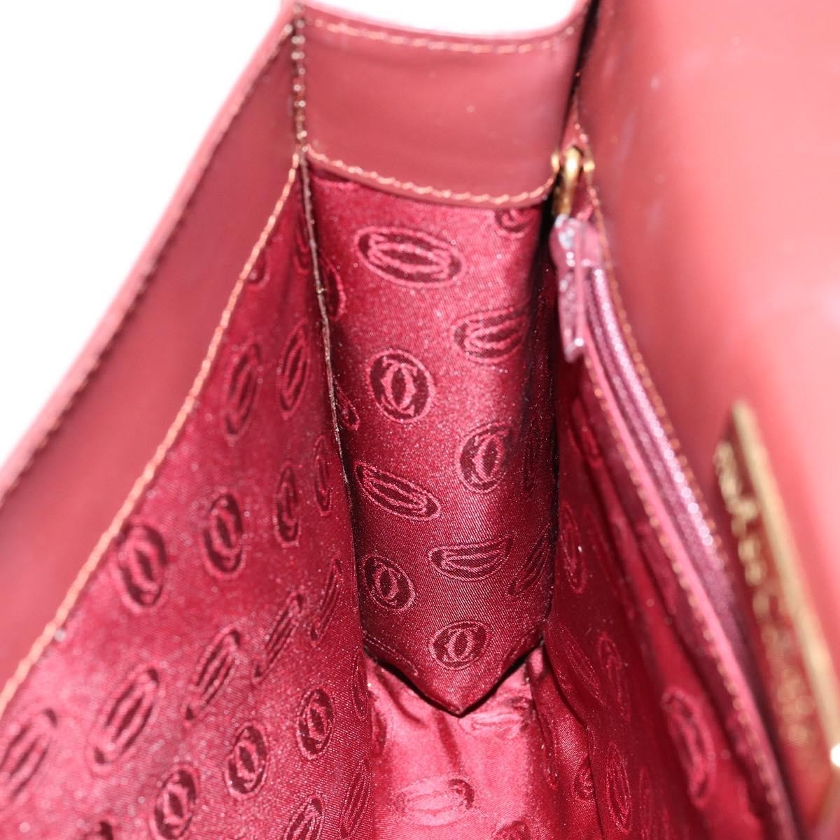 Cartier Must De Cartier Clutch Bag Leather Burgundy Leather Clutche & Pouche Bag (Pre-Owned)