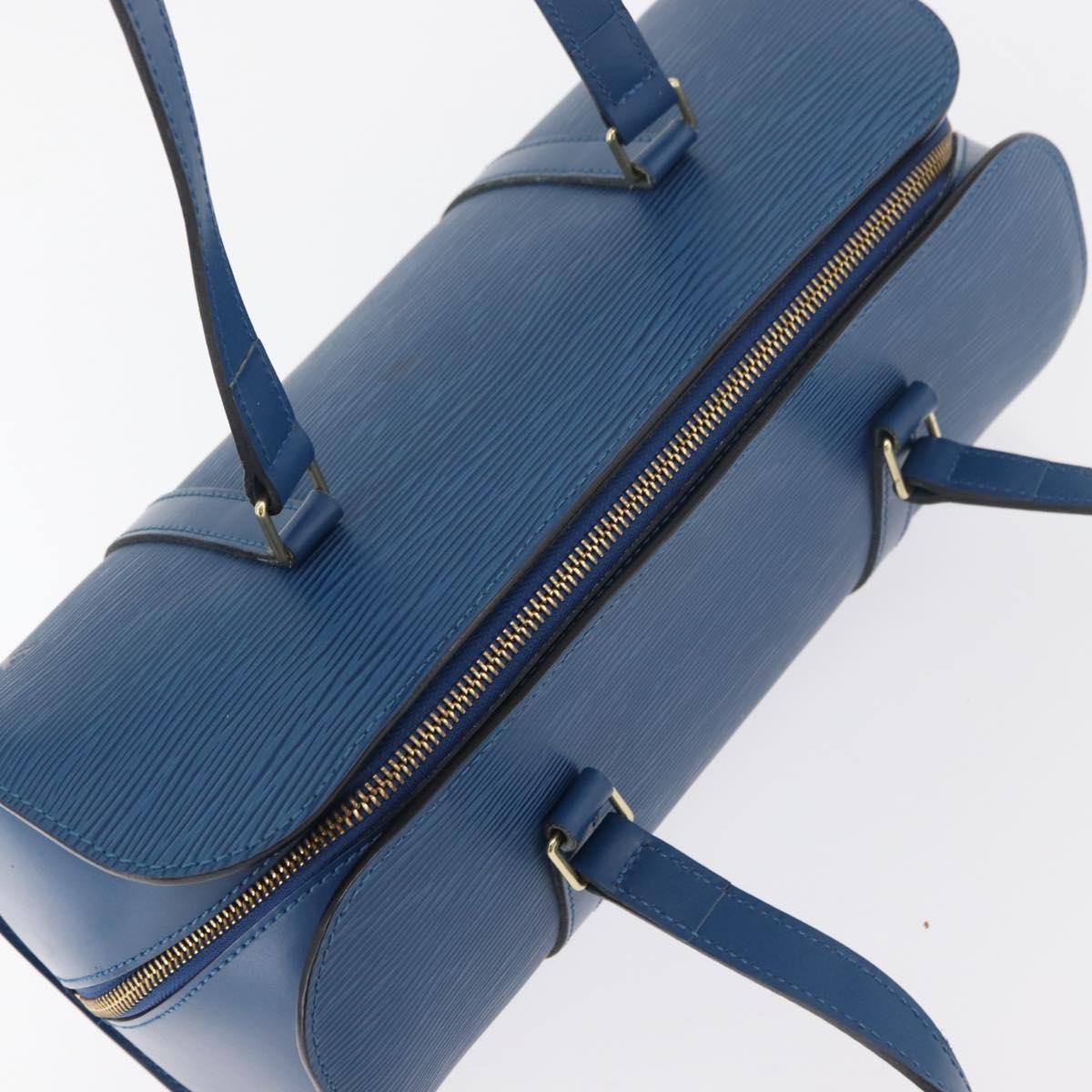 Louis Vuitton Soufflot Handbag Epi Leather Blue Leather Handbag (Pre-Owned)