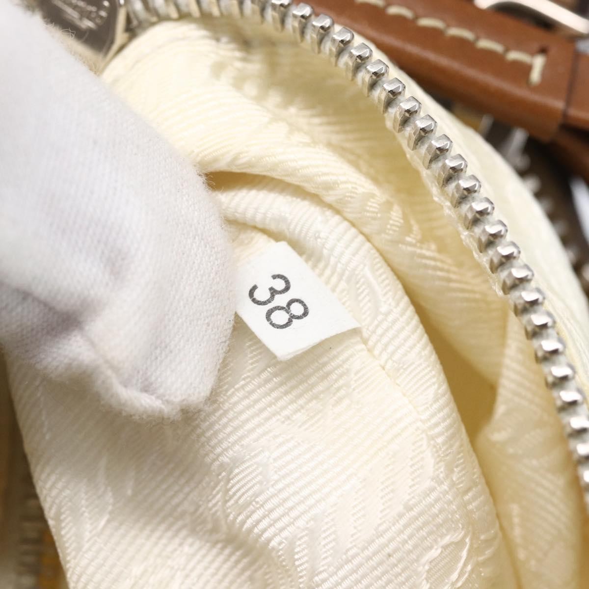 Prada Vintage Shoulder Bag Nylon And Leather Beige Nylon Shoulder Bag Bag (Pre-Owned)