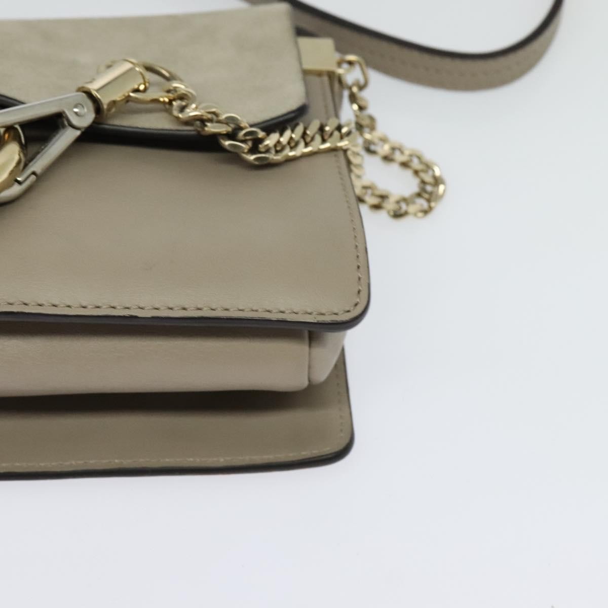 Chloe Faye Crossbody Leather And Suede Gray Suede Shoulder Bag Bag (Pre-Owned)