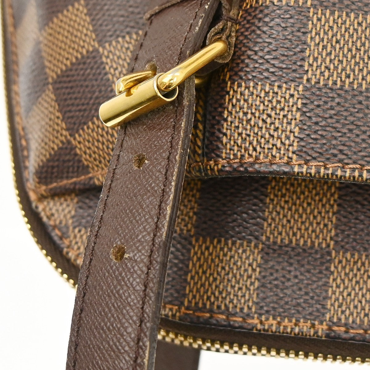 Louis Vuitton Belem Handbag Damier Brown Canvas Shoulder Bag Bag (Pre-Owned)
