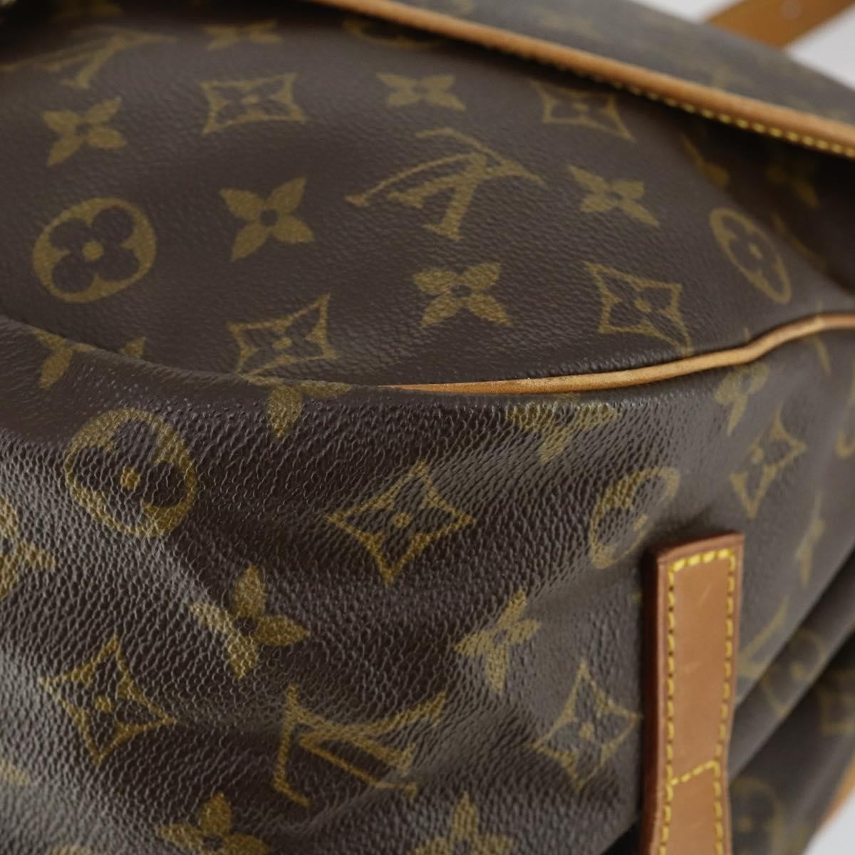 Louis Vuitton Saumur Handbag Monogram Canvas Brown Canvas Shoulder Bag Bag (Pre-Owned)