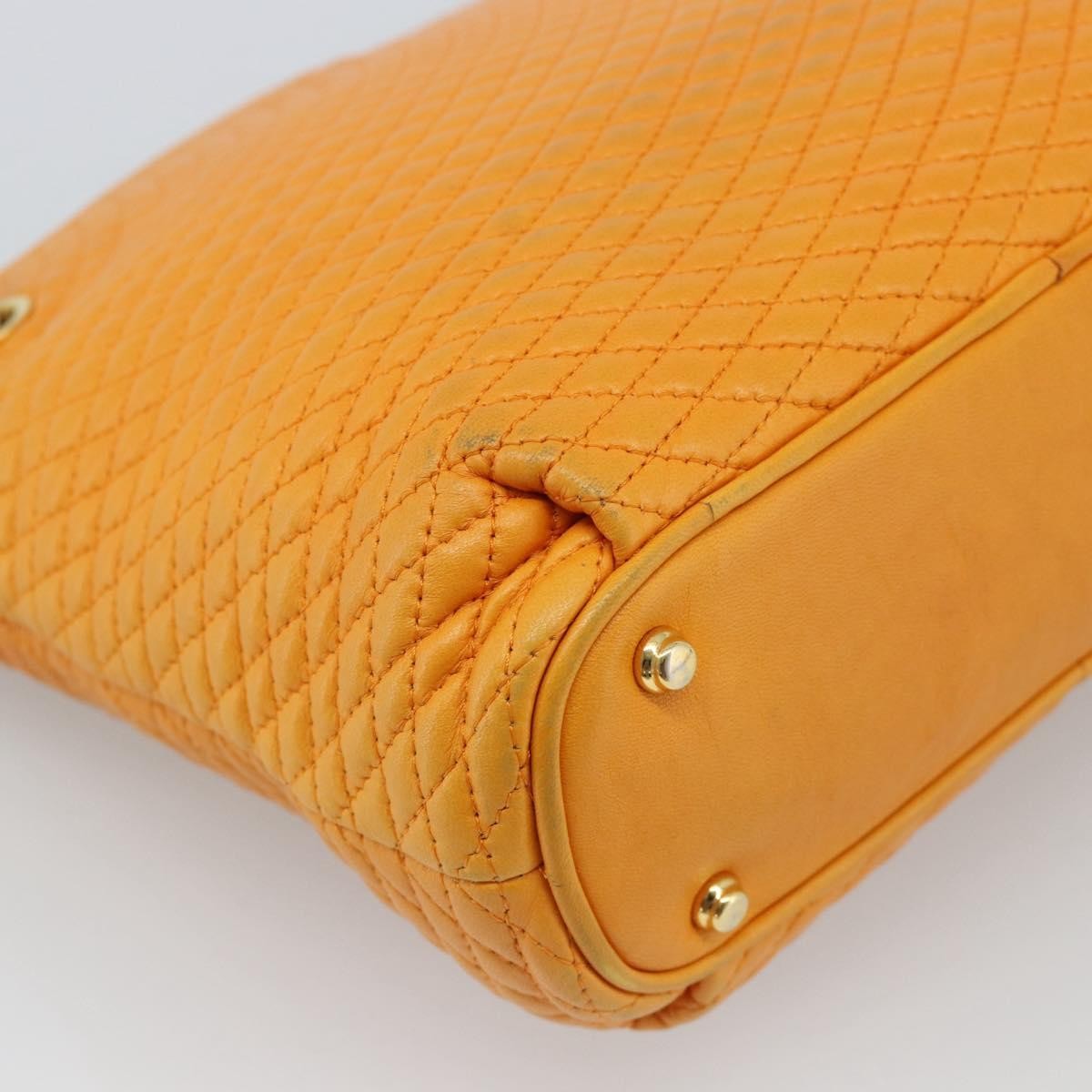 Bally Vintage Shoulder Bag Quilted Leather Orange Leather Shoulder Bag Bag (Pre-Owned)
