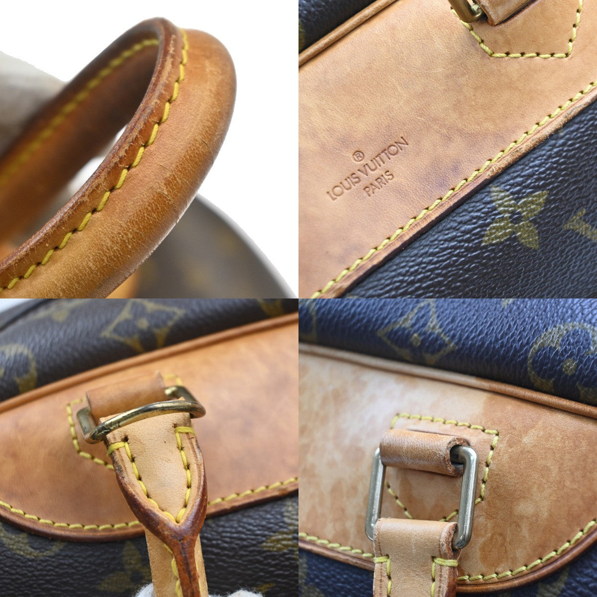 Louis Vuitton Deauville Handbag Monogram Canvas Brown Canvas Handbag (Pre-Owned)