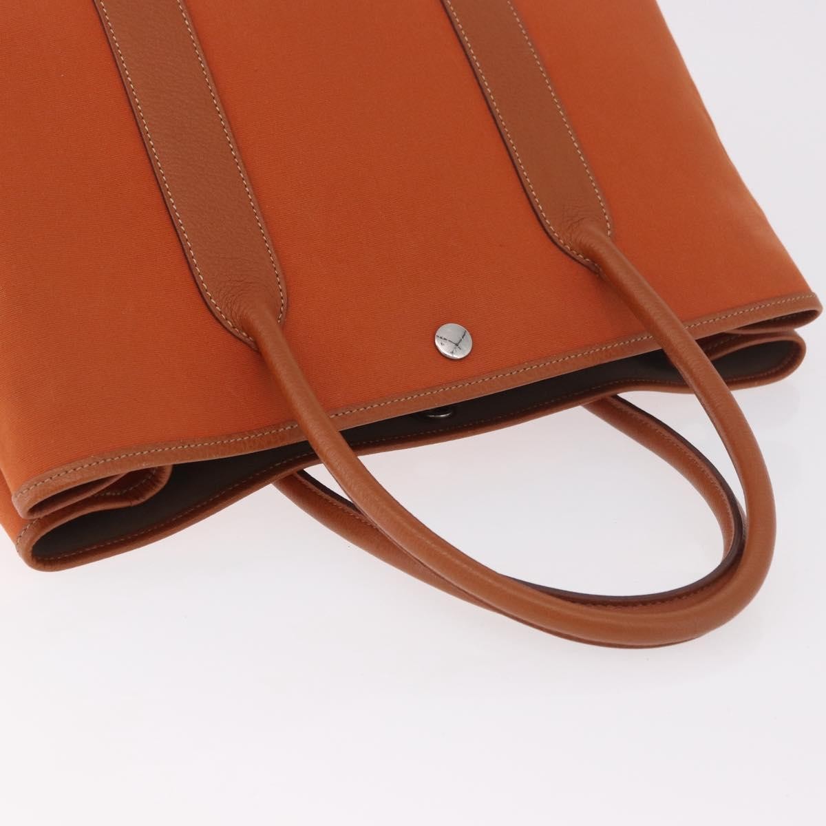Hermes Garden Party Tote Toile And Leather Orange Canvas Tote Bag Bag (Pre-Owned)