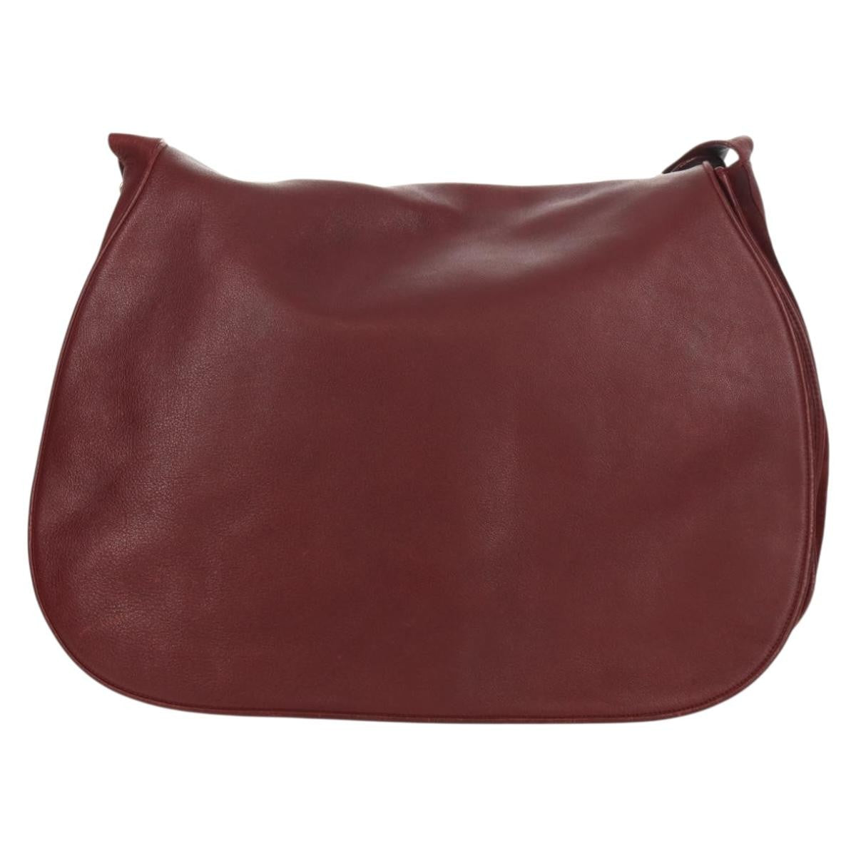Cartier Must De Cartier Shoulder Bag Leather Burgundy Leather Shoulder Bag Bag (Pre-Owned)