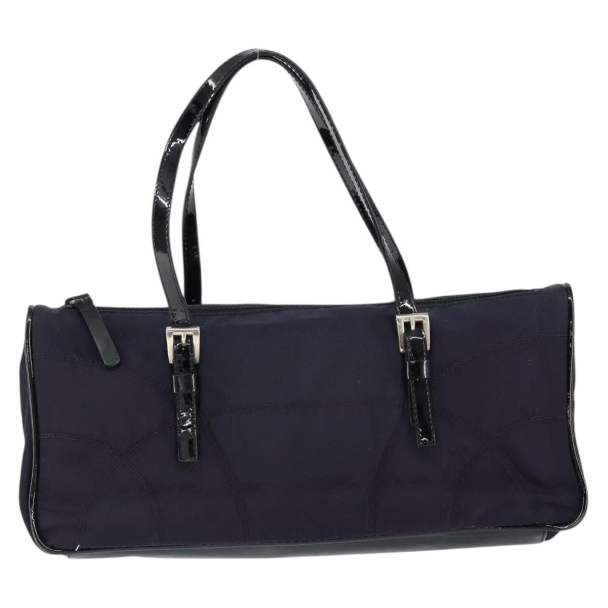 Prada Baguette Shoulder Bag Quilted Tessuto With Leather Purple Nylon Shoulder Bag Bag (Pre-Owned)