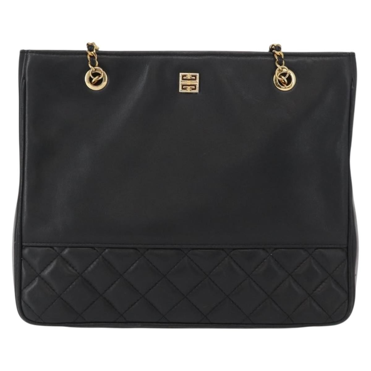 Givenchy Vintage 4G Shoulder Bag Leather Black Leather Shoulder Bag Bag (Pre-Owned)