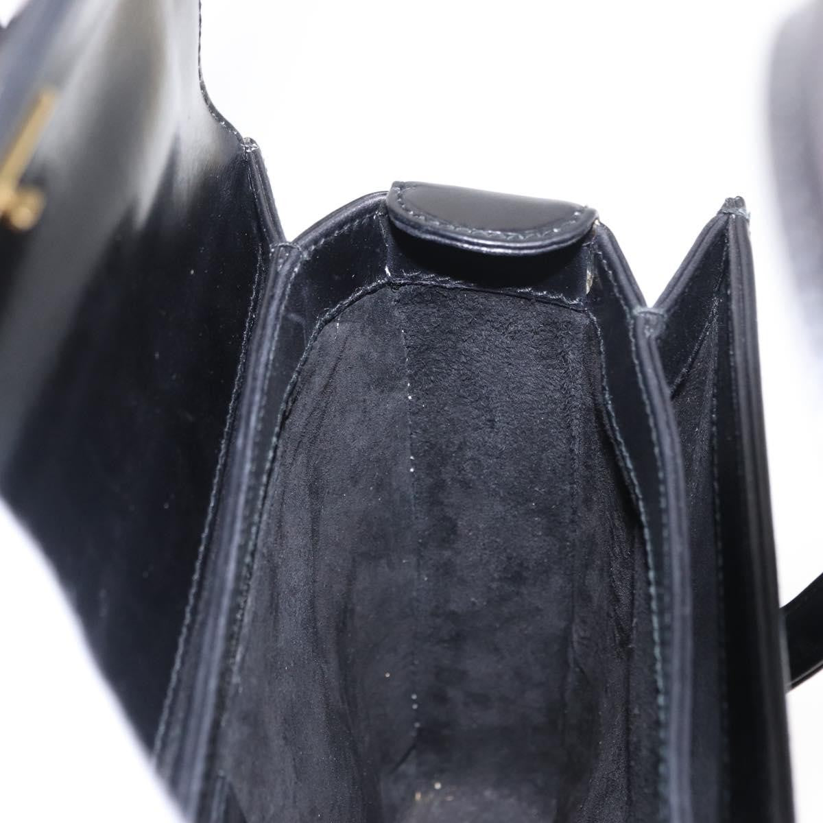 Gucci Vintage Handbag Leather Black Leather Handbag (Pre-Owned)
