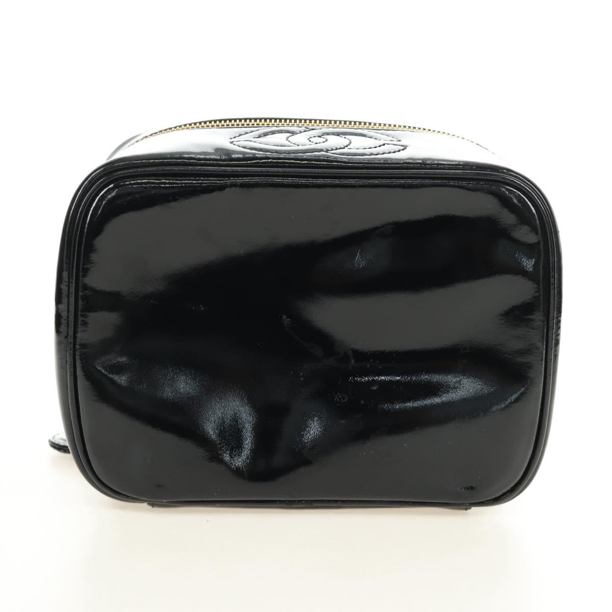Chanel Vintage Timeless Cosmetic Case Patent Black Patent_Leather Clutche & Pouche Bag (Pre-Owned)