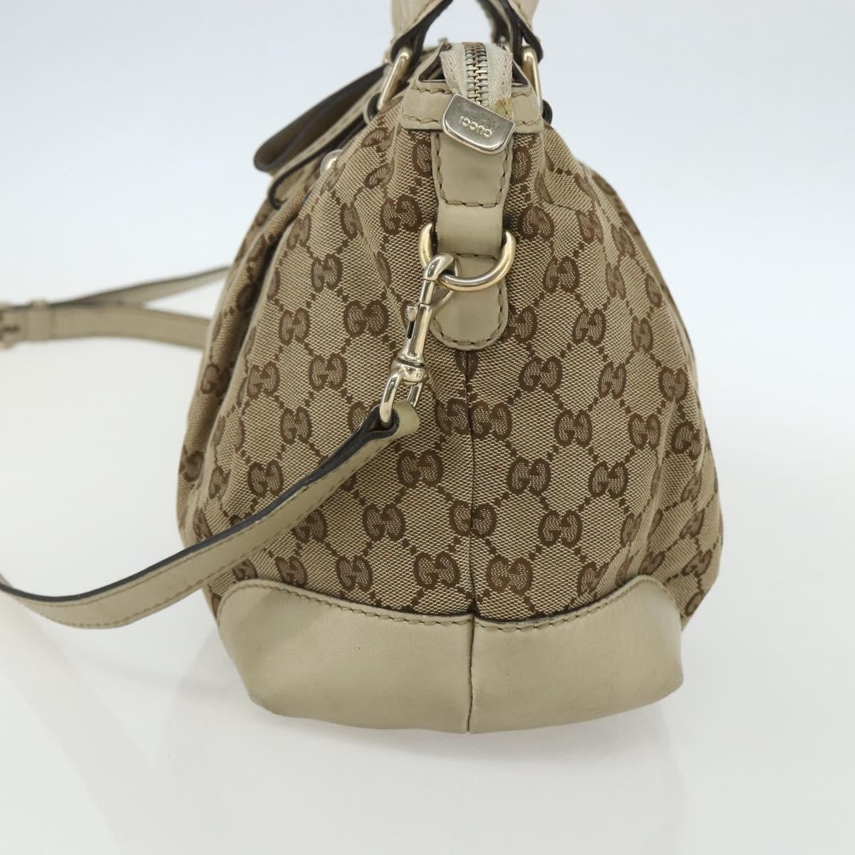Gucci Sukey Top Handle Satchel Gg Coated Canvas Beige Canvas Handbag (Pre-Owned)