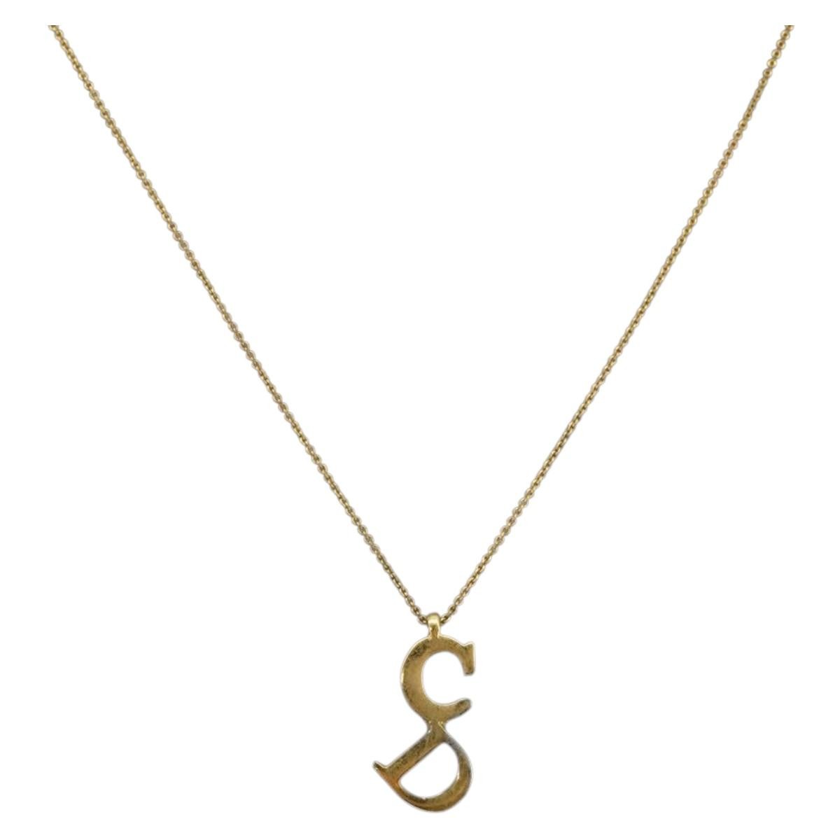 Christian Dior Cd Pendant Necklace Metal Gold Metal Necklace Jewelry (Pre-Owned)
