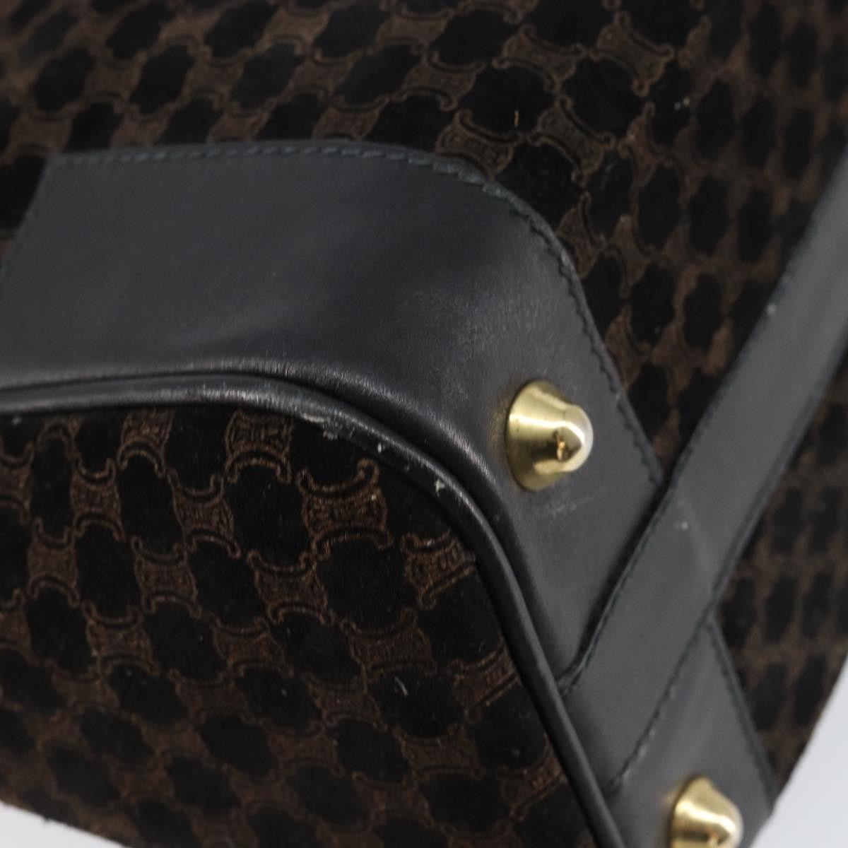 Celine Vintage Macadam Handbag C Macadam Suede Black Suede Handbag (Pre-Owned)