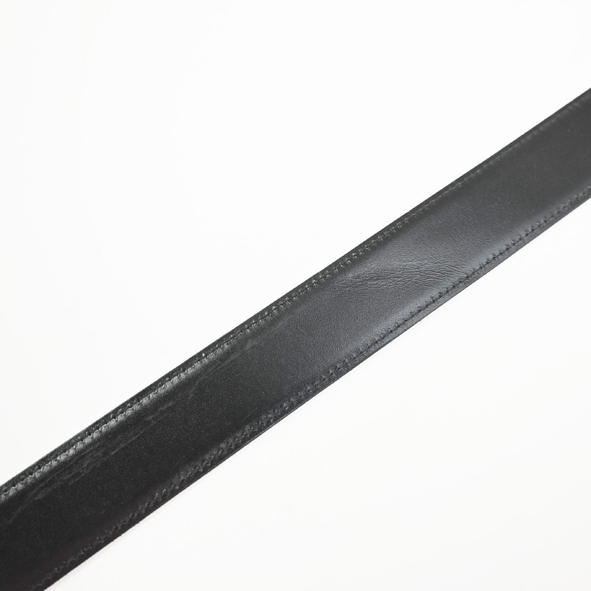 Cartier Santos Plaque Reversible Belt Leather Black Leather Belts Accessory (Pre-Owned)